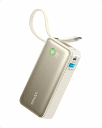 🔋 Anker Nano Power Bank 10000mAh mit integriertem USB-C Kabel - PD 30W, iPhone 15/14, MacBook, Galaxy, iPad, AirPods - Weiß