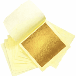 SovZovy 24 Karat Echte Blattgold, 4,33 x 4,33 cm, 30 Stück - Essbare Goldblätter für Kunst und Küche
