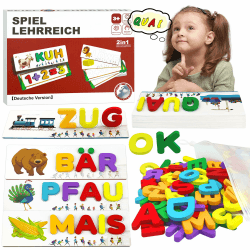 📚🎁 Deutsches Buchstaben Lernen Lernspiele Montessori Spielzeug ab 3-8 Jahre