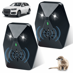 🚗🔊 2 Stück Marderschreck Auto mit Multifrequenz-Ultraschall und Blitzlicht - Angebot