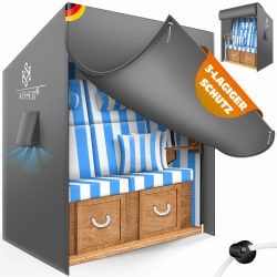 KESSER® Premium Strandkorb Schutzhülle mit Belüftungsöffnungen - Grau 120cm