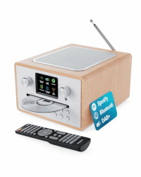 Internetradio mit CD Player & DAB Plus | Küchenradio mit Bluetooth & FM Radio | Digitalradio WLAN mit Spotify Connect, Podcasts | EQ, Farbdisplay, Inklusive Fernbedienung | MAJORITY Homerton (Eiche)