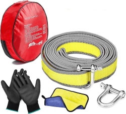 🚗 ZOVHYYA Abschleppseil 5M x 5CM 9T mit Leuchtstoff Streifen