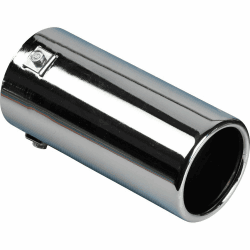 🚗 DEAL DER WOCHE 🛍️ AUTO-STYLE Endrohr Stahl/Chrom - rund 80mm - Länge 170mm - 40-77mm Anschluß