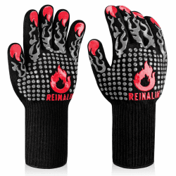 🔥 Reinalin Grillhandschuhe Hitzebeständig bis 800°C S/M Grau - Angebot!