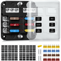 Sicherungshalter 12 Volt 6 Fach - ENDARK Kfz Sicherungshalter Flachsicherung 24v