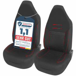 Upgrade4cars Autositzbezüge Set für Pilotensitze | Autositzbezug in Rot | Autozubehör Deko Vordersitze Red Line 🚗