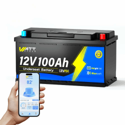 WattCycle 12V 100Ah LiFePO4 Lithium Batterie mit Bluetooth H190 H8 L5 & Smart BMS