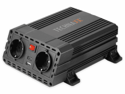 🚗💡 Technaxx KFZ Wechselrichter 12V auf 230V - TÜV Rheinland zertifiziert TE19 black TE19 Single