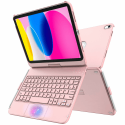 TQQ Hülle mit Tastatur für iPad A16 11 Generation 2025/10 Generation 2022(11/10.9 Zoll) Roségold 🌟