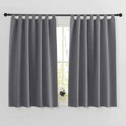 🌟 PONY DANCE Gardinen Kurz Schlaufenschal 2er Set - Küchen Vorhänge Kurz H 145 x B 140 cm 🌟
