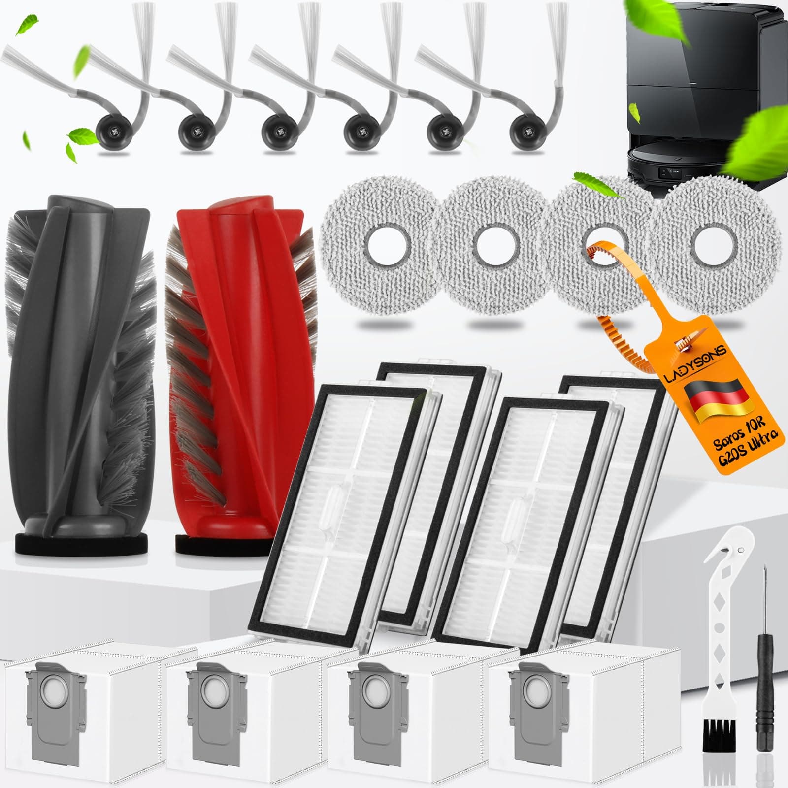 🤖🛠️ Zubehörset für Roborock Saros 10R/G20S Ultra Saugroboter