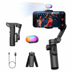 📸 AOCHUAN 3-Achsen Gimbal Stabilisator für Smartphone mit RGB Magnetisches Fülllicht 🌟