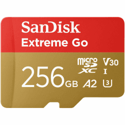 🚀 SanDisk 256GB Extreme Go micro SDXC UHS-I-Kaart 256 GB + SD-Adapter 📸