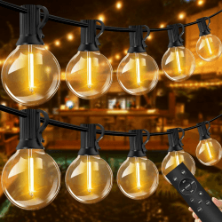 LED Lichterkette Außen Dimmbar - Outdoor Lichterkette Strom 30M G40 Glühbirnen mit Timer IP44 Wasserdicht