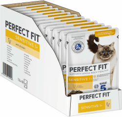 🐱🌟 Perfect Fit Sensitive 1+ Katzennassfutter mit Huhn in Sauce - 12er Pack 🌟🐱