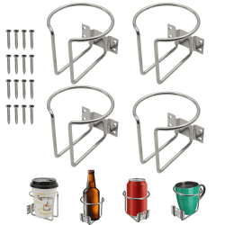 Geloo 4er Pack Universal Edelstahl Getränkehalter 🥤 Auto Tassenhalter für Boot Ringe