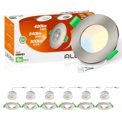 ALUSSO Einbaustrahler 230V 68mm, 6W LED Einbaustrahler Flach 3CCT Warmweiß 3000K Naturweiß 4000K Kaltweiß 6500K 6er-Pack