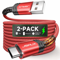 JSAUX USB C Kabel 3.1A [2 Stück 2M] Schnellladen & Daten 📱🔋