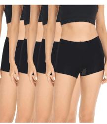 🌟 Damen Baumwolle Boxershorts 4er Pack M Schwarz 🩲🌸