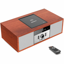 Kompaktanlagen Nostalgische Bluetooth-Stereoanlage für Zuhause, WISCENT Vintage Micro HiFi Systems CD-Player 🎵📻