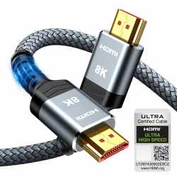 Snowkids HDMI 2.1 Kabel 2m Zertifiziertes 8K 48Gbps Highspeed 8K@60Hz 4K@120Hz DTS:X HDCP 2.3 HDR 10 eARC PS/5/4/3 HDTV Monitor