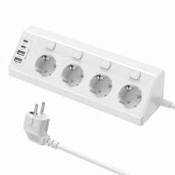 🔌 Ecksteckdose Küche 4 Fach mit USB C - Tischsteckdose mit 2 USB