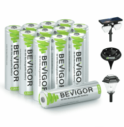🔋🌞 BEVIGOR 12 Stück 1000mAh 1.2V wiederaufladbare Solar-Batterien - Deal des Tages!