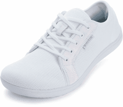 👟🌟 WHITIN Unisex Breite Barfußschuhe | Minimalistische Sneaker 40 EU Weit Barfuß Alles Weiß - Sonderangebot!