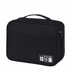 🔌🔋 HCFGS Elektronische Tasche - Elektronik Zubehör Organizer - Universal Travel Kabel Organizer Tasche (Schwarz)
