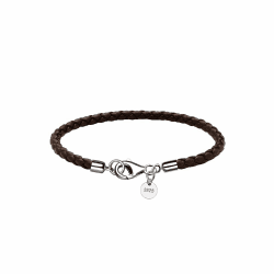 Viwind Lederarmband Herren 925 Sterling Silber 4MM Schwarz Braun 20/21cm