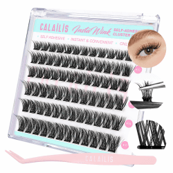 CALAILIS Selbstklebende Wimpern Extensions Set 🌟 72Pcs D Curl Wimpern 🌸
