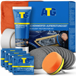 🚗 ATG® Scheinwerfer Aufbereitung Set - Universelles Auto Scheinwerfer Polierset 🌟