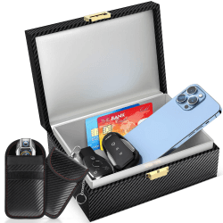 🚗🛡️ Lanpard Keyless Go Schutz Autoschlüssel Box & Faradayschutzhülle (2 STK) - Weißes Futter