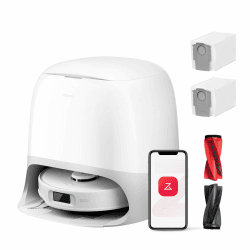 🤖🧹 Roborock Qrevo Curv S5X-Set Saugroboter mit Wischfunktion - 17.000 Pa Saugkraft, 75°C Heißwasser-Moppwäsche