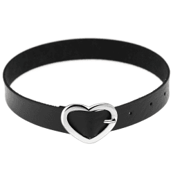 JewelryWe Schmuck Punk Herz Choker Halsband Gothic Leder Halsreif