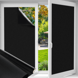 Funfox Fensterfolie Schwarz Verdunkelungsfolie Blickdicht Fenster Sonnenschutz Milchglasfolie 60x400cm 😎🌞