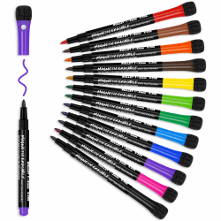 ANYUKE Whiteboard Marker: 12 Farbe Boardmarker mit Schwamm Magnete