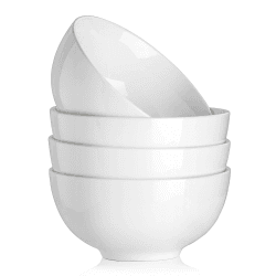 MALACASA Serie Regular 4-teilig Porzellan Cremeweiß Müslischalen Set