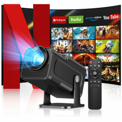 Seseno Beamer, Mini Projektor, 4K FHD 1080P Tragbarer Projektor | 360-Grad-Flip Smart Beamer