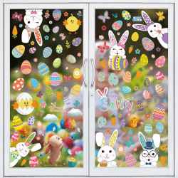 Moxled 10 Blätter Fensterbilder Ostern Selbstklebend 🐣🐰🥕🌷🦋