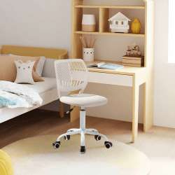 FurnitureR Kinderstuhl Schreibtisch Höhenverstellbar Morandi-Beige