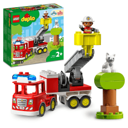 🚒 LEGO DUPLO Feuerwehrauto Spielzeug - Montessori Spielzeug für Kleinkinder ab 2 Jahren 🐱🌳