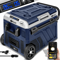 Tillvex® Elektrische Kompressor Kühlbox 40 Liter mit Akku - Navyblau