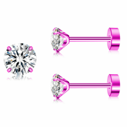 Artskin Titan Cubuic Zirkonia Ohrstecker Set 3MM Pink 😍