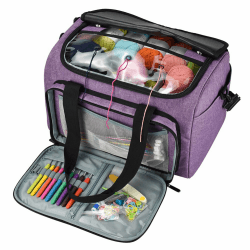 🧶 Coopay Garntasche: Basteltasche für Stricknadel-Set, Häkelset und Kreuzstich-Set