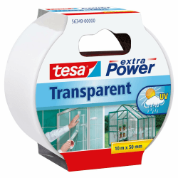 tesa extra Power Reparaturband transparent, selbstklebend, für Haushaltsreparaturen, 10m x 50mm 1 Rolle