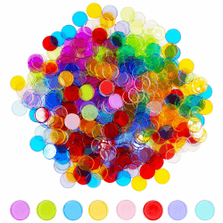 Hebayy 500 transparente 8-farbige Bingo- & Zähl-Chips Plastikmarkierer 🎲🌈