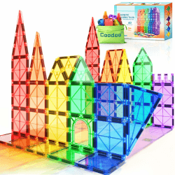 🧲 Magnetische Fliesen Kinderspielzeug STEM Magnet Spielzeug - 40-teiliges Starterpaket