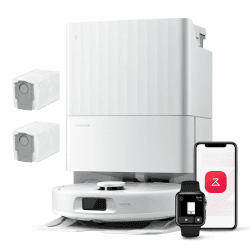 🤖🧹 Roborock Qrevo Serie Saugroboter mit Wischfunktion, 8000Pa Saugkraft(verbessert von Qrevo S), Anti-Verfilzungs-Seitenbürste, Hindernisvermeidung, LiDAR-Navigation, All-in-One Dock, Weiß(QV 35A Set) Roborock Qv 35a Set Weiß